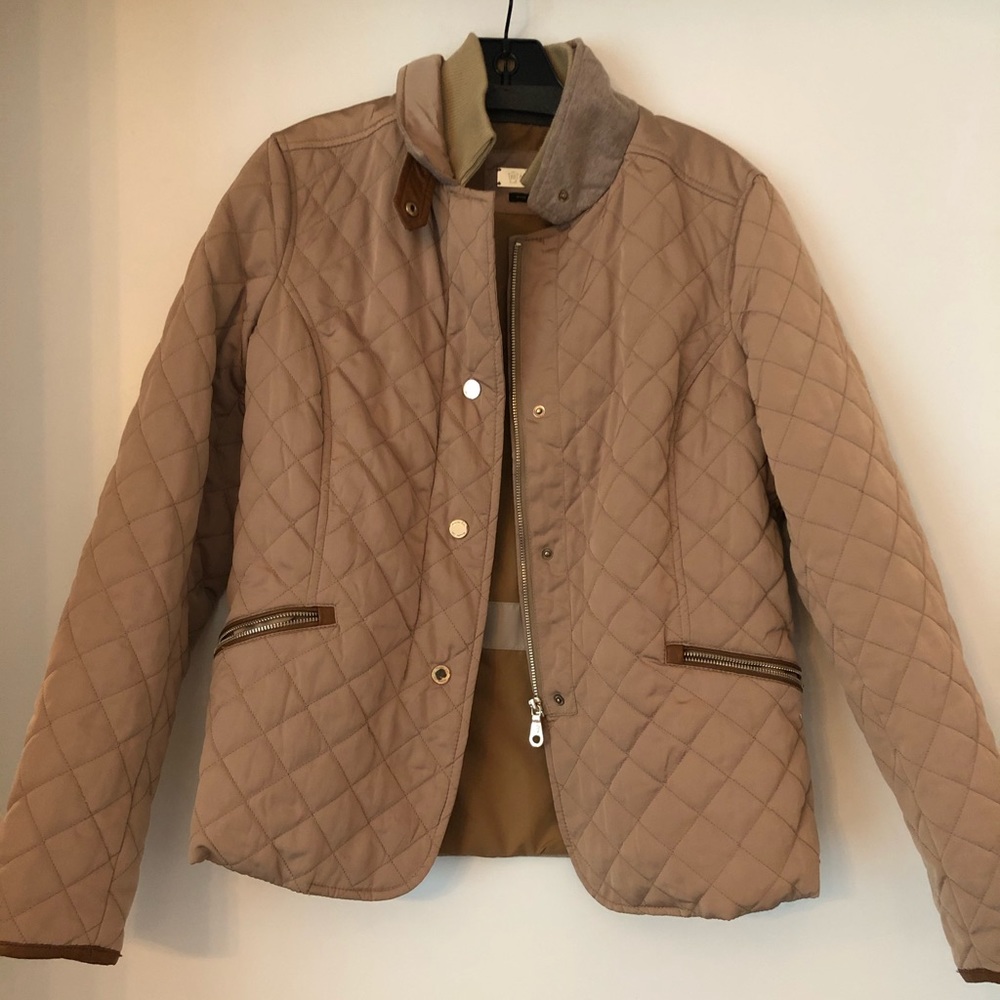 Massimo Dutti Tan Quilted Jacket